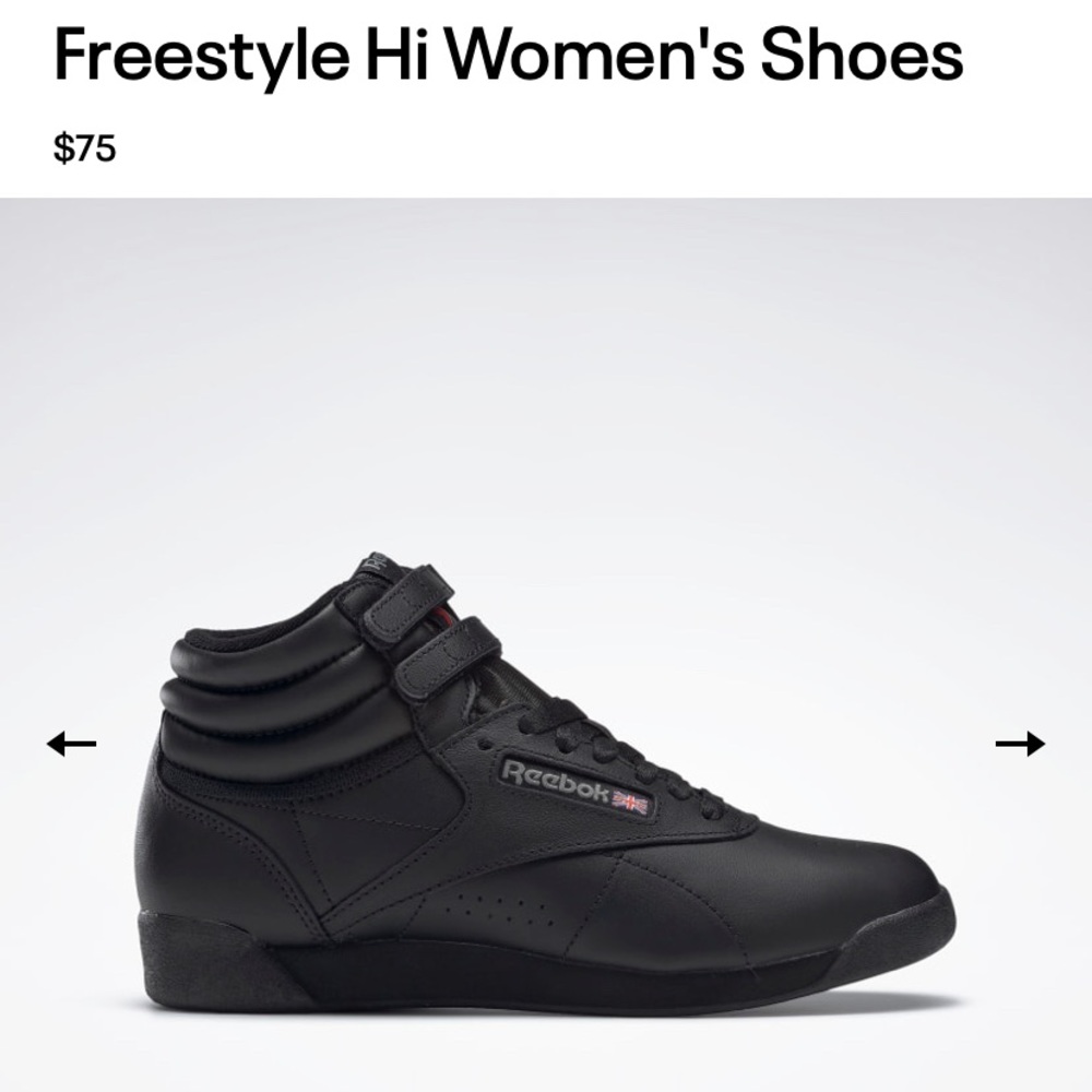 NIB Reebok Freestyle F/S Women’s Classic Hi Top Black - Size 9